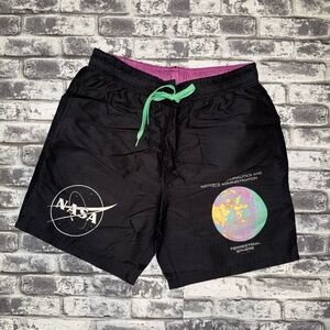 HyperSpace Swim Trunks Men Sz S NASA Logo, Gara Terra, UPF 50  Beach Swim Shorts